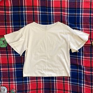 Uniqlo Ruffle Sleeve Tshirt/Blouse